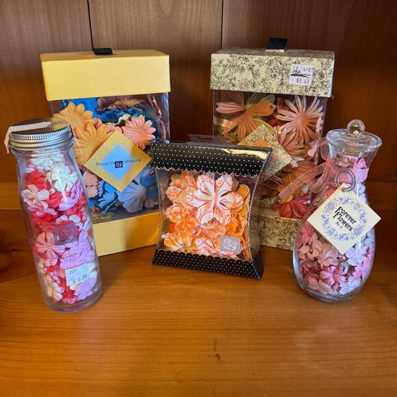 Flowers & Ribbons for Papercrafting/Scrapbooking/Memory Keeping - 14 Containers! - Picture 1 of 16